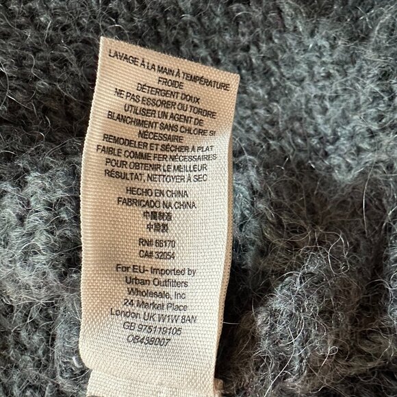 FREE PEOPLE Fairisle Knit Furry Sweater Wool Oversized Boho Streetwear 80s Y2K M - Picture 7 of 15